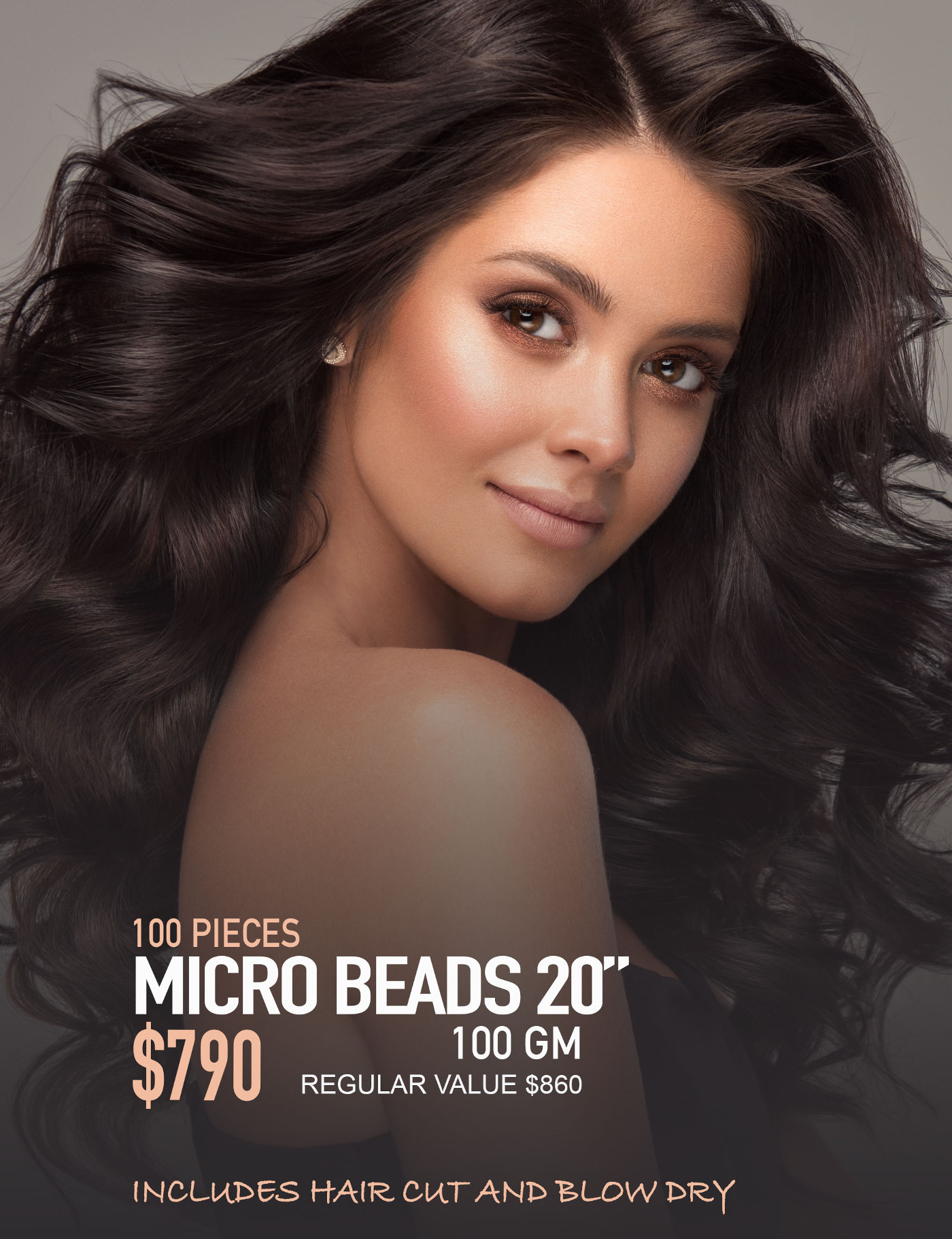 100 pieces micro beads Hair Extensions, Include hair cut and blow dry, gift with this service, kit argan oil