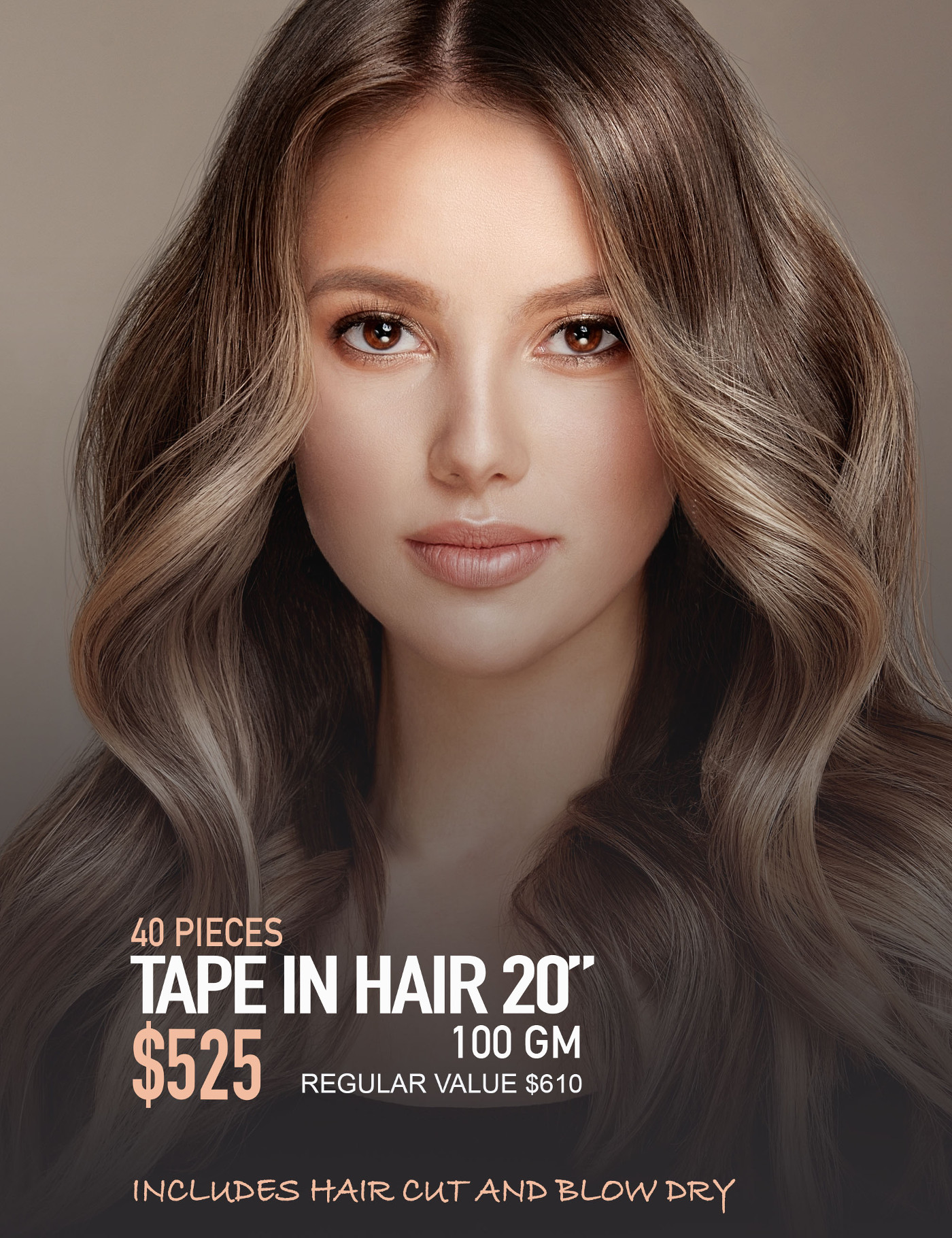 40 pieces tape hair Extensions, include hair cut and blow dry, please ask for our kit argan oil